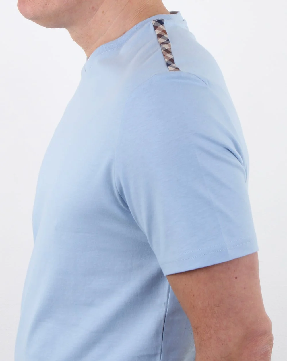 Aquascutum Southport T Shirt Sky Blue - Image 3