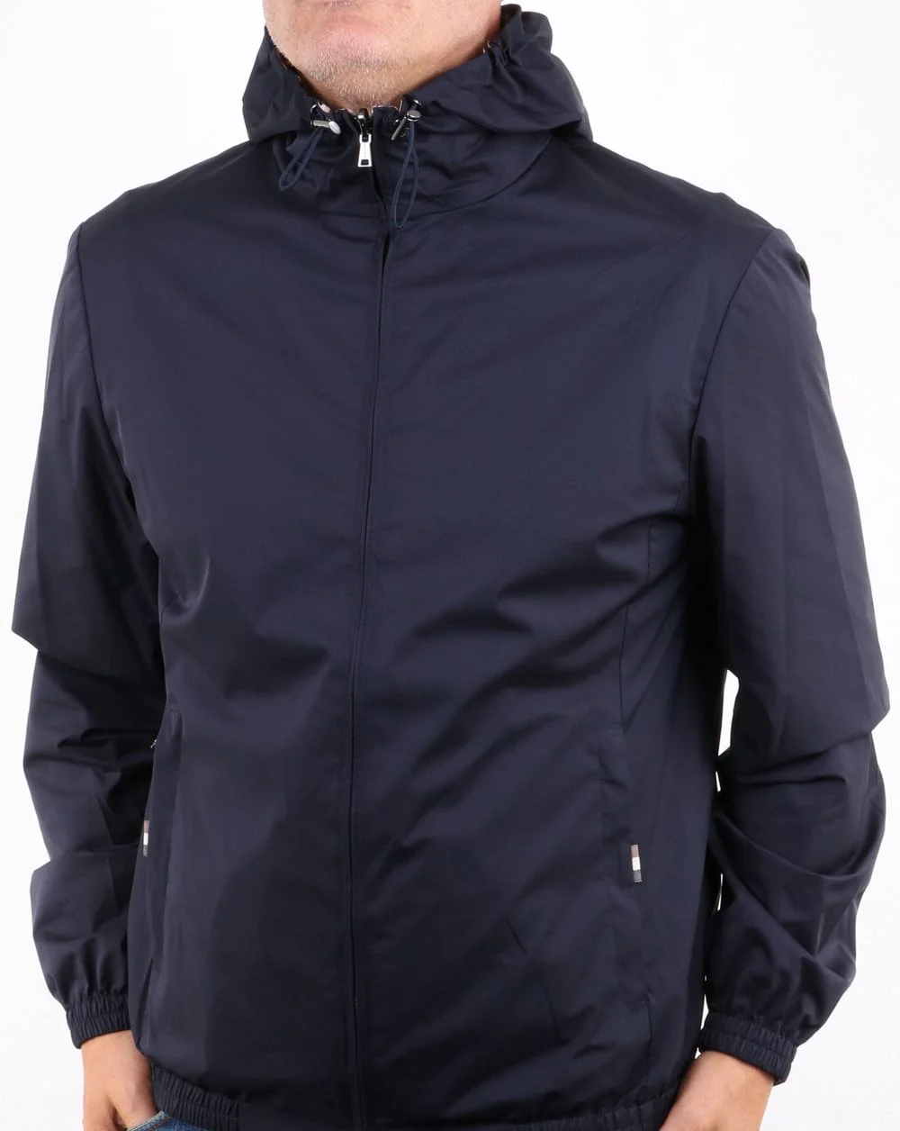 Aquascutum Tyne Hooded Reversible Jacket Navy - Image 4