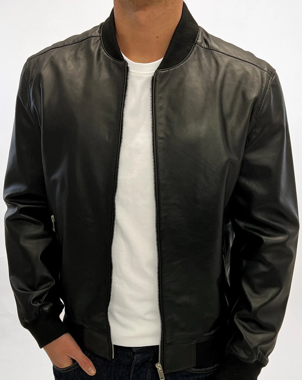 Archive Leathers Bomber Jacket Black