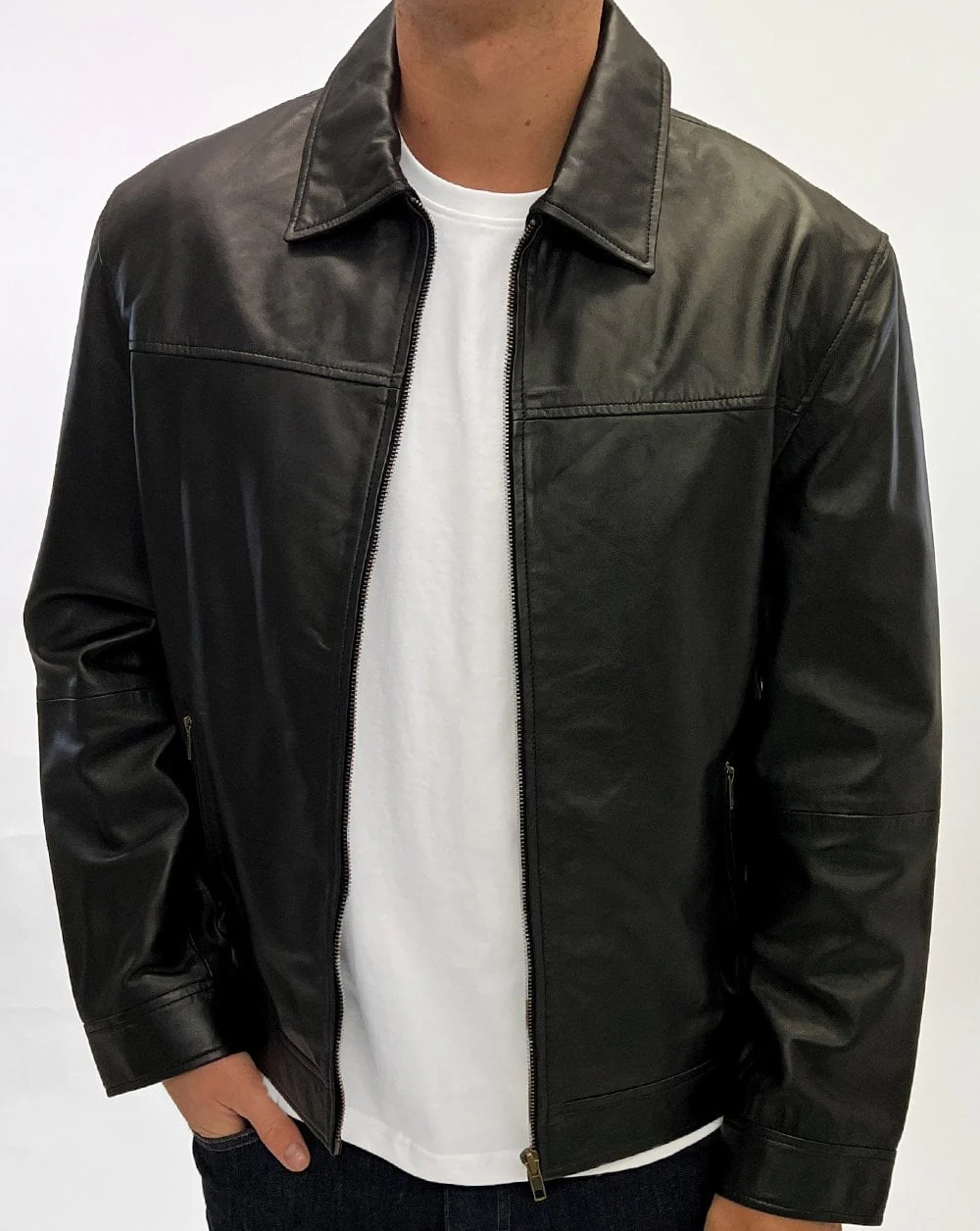 Archive Leathers Shirt Collar leather Jacket Black