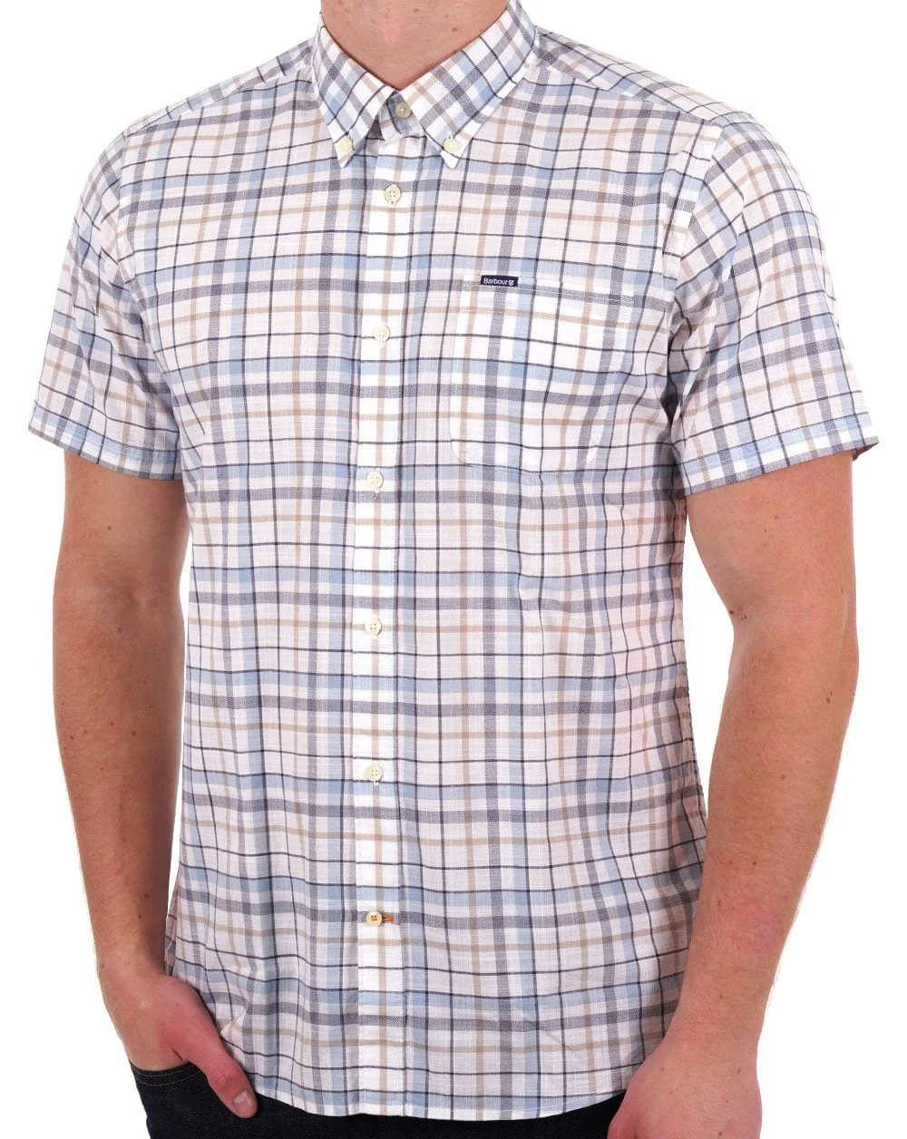 Barbour Adderstone Short Sleeve Tailored Shirt White - Image 2