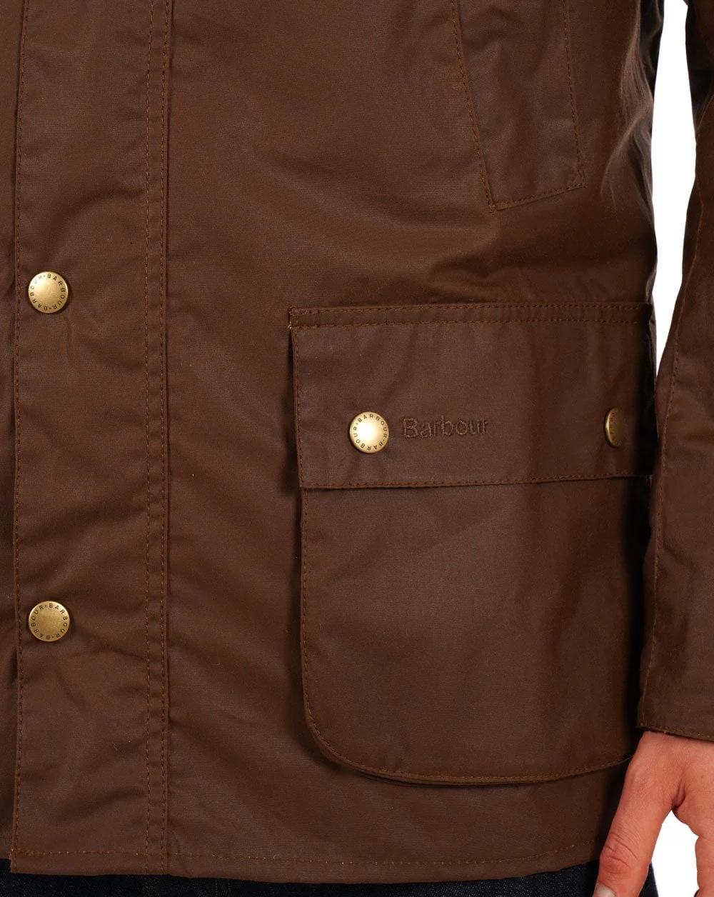 Barbour Ashby Wax Jacket Brown - Image 3