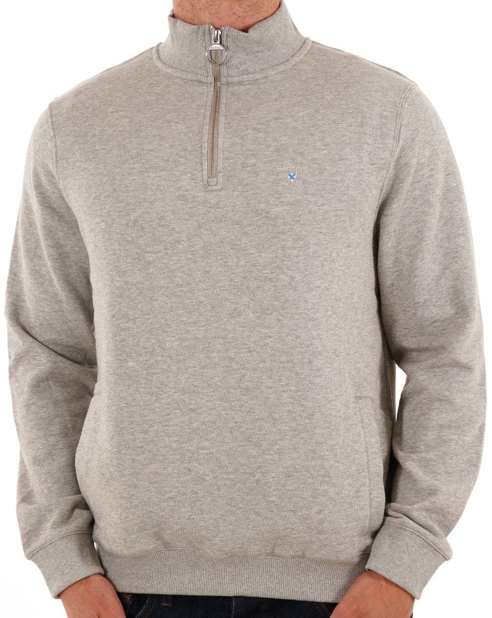 Barbour Beckhill Half Zip Sweatshirt Grey Marl - Image 2