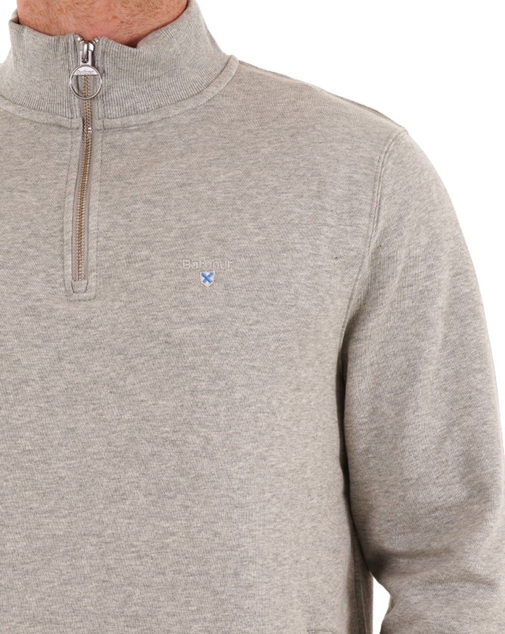 Barbour Beckhill Half Zip Sweatshirt Grey Marl - Image 3