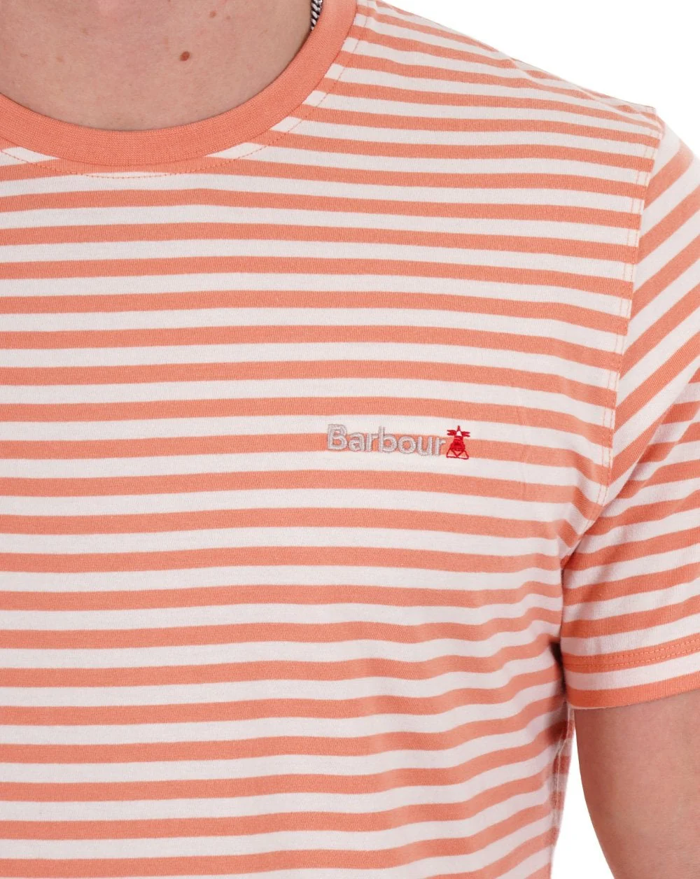 Barbour Bilting Stripe T-shirt Orange - Image 2