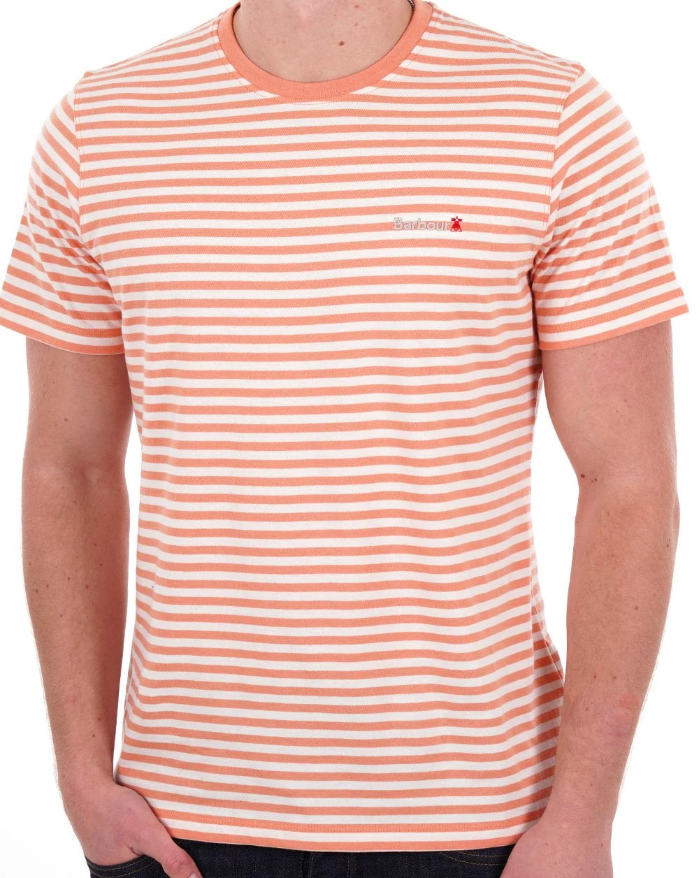 Barbour Bilting Stripe T-shirt Orange - Image 3