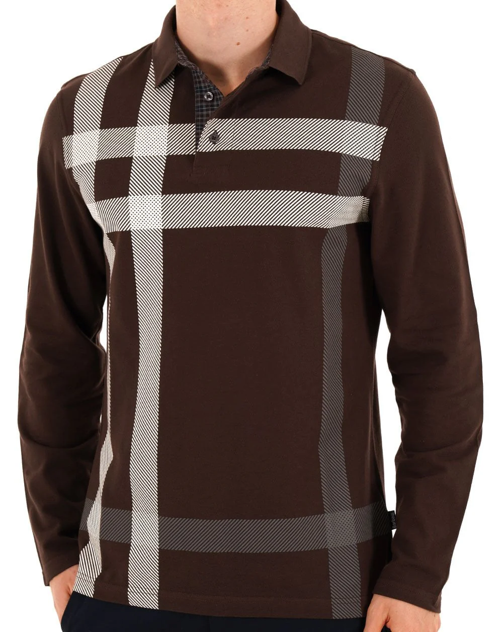 Barbour Blaine Long Sleeve Polo Dark Oak - Image 3