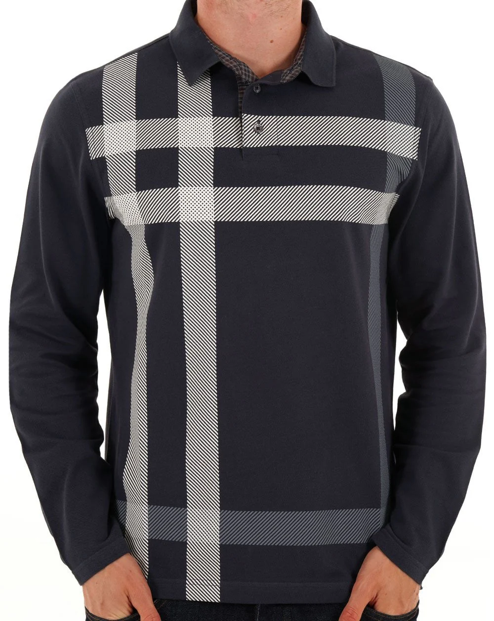 Barbour Blaine Long Sleeve Polo Navy - Image 3