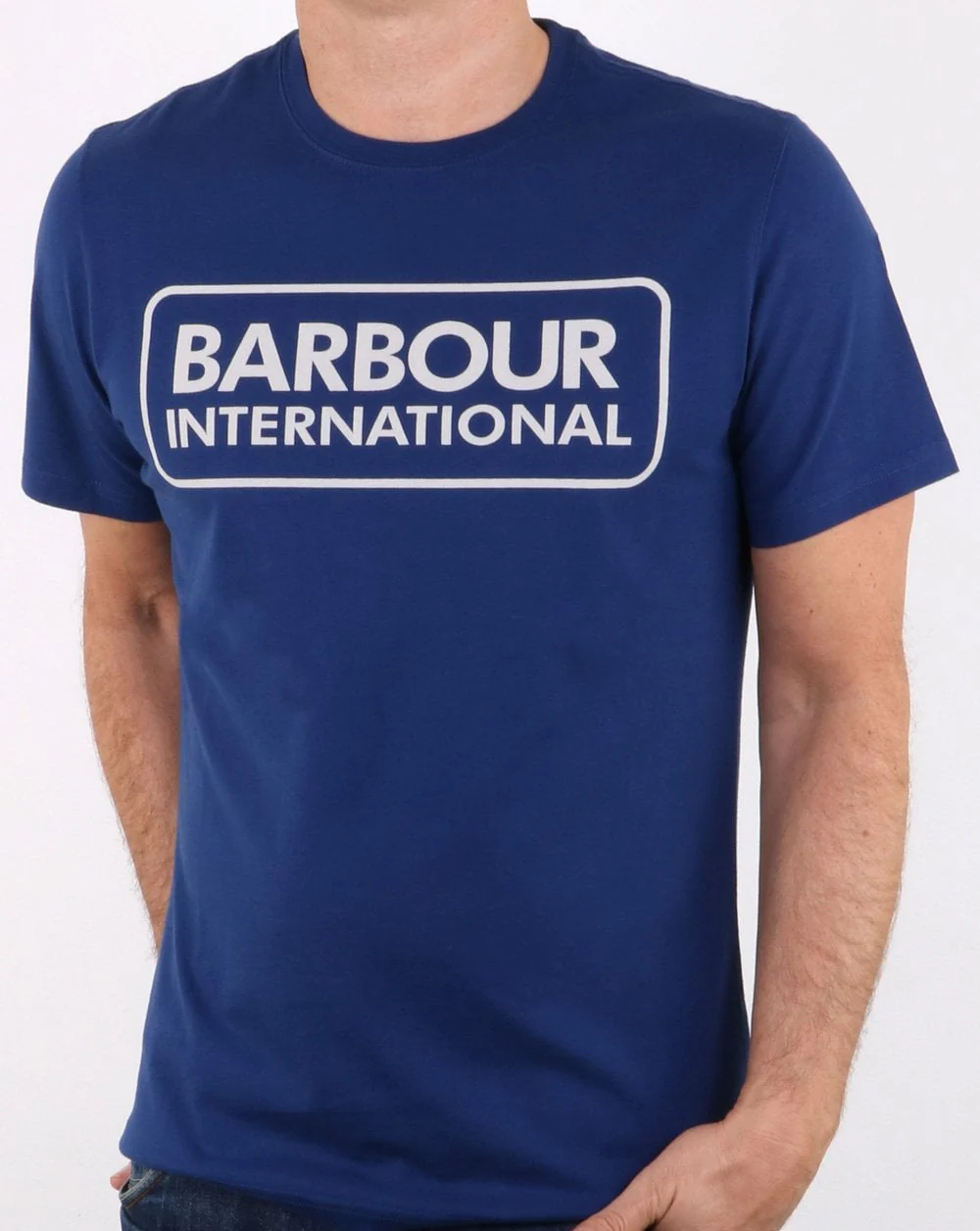 Barbour Block Logo T-shirt Blue - Image 2