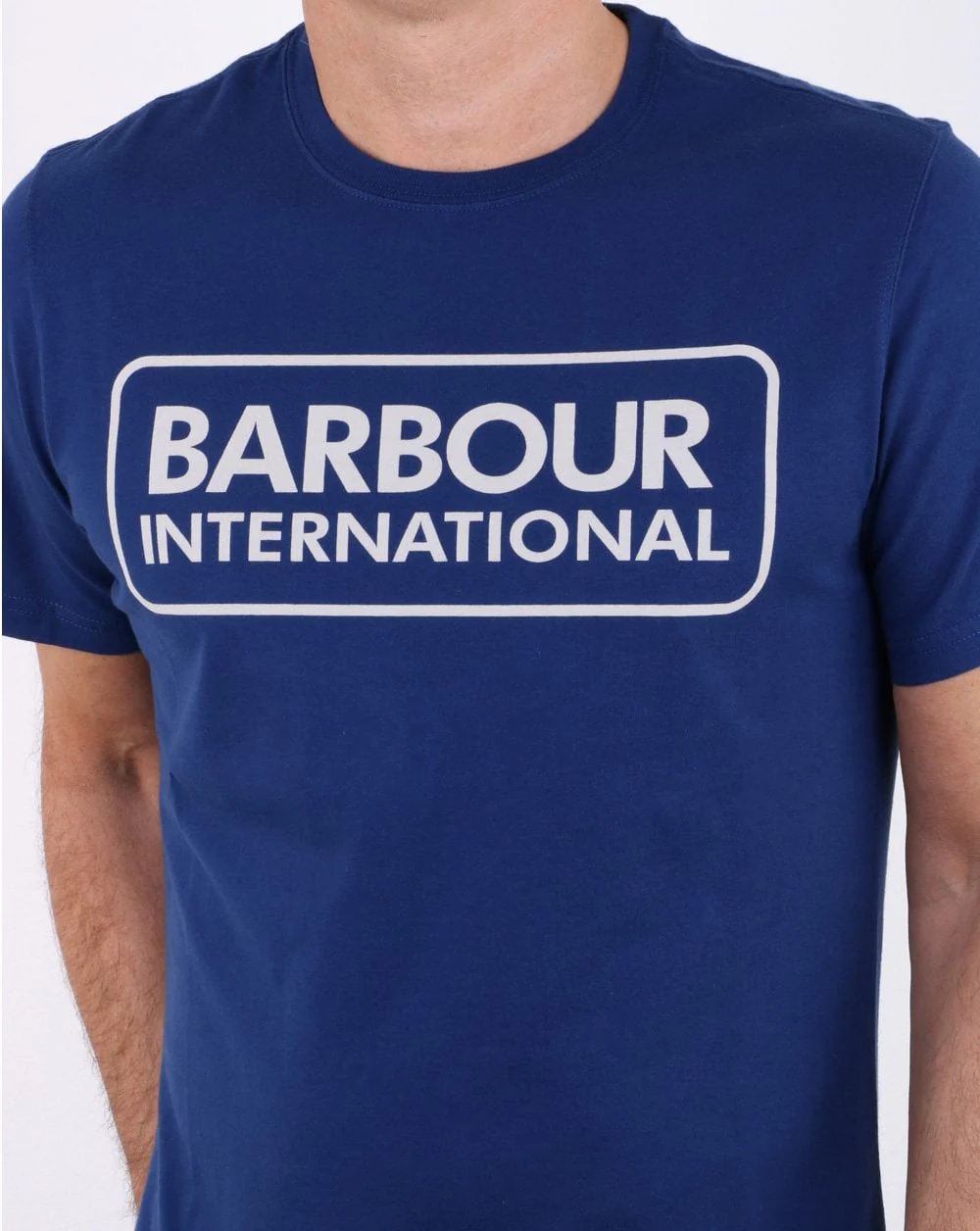 Barbour Block Logo T-shirt Blue - Image 3