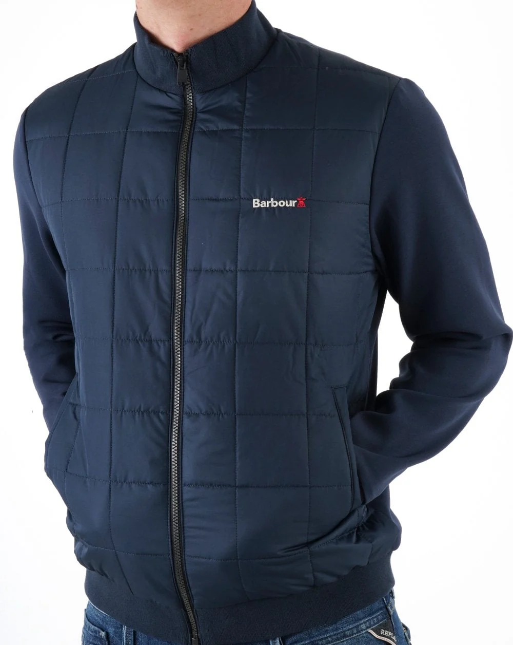 Barbour Box Quilted Jacket Navy - Image 3