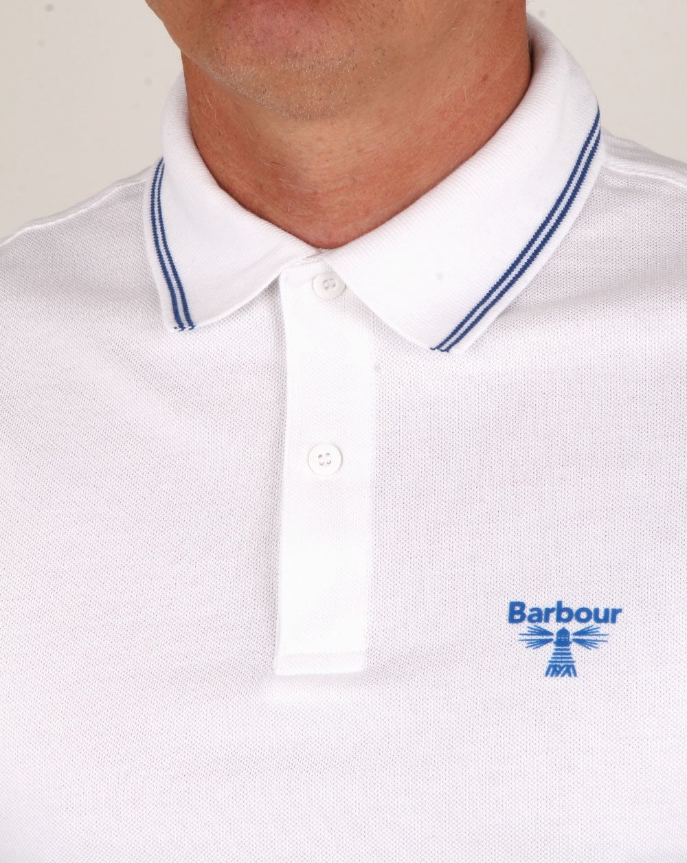 Barbour Business Beacon Tipped Polo Shirt White - Image 2