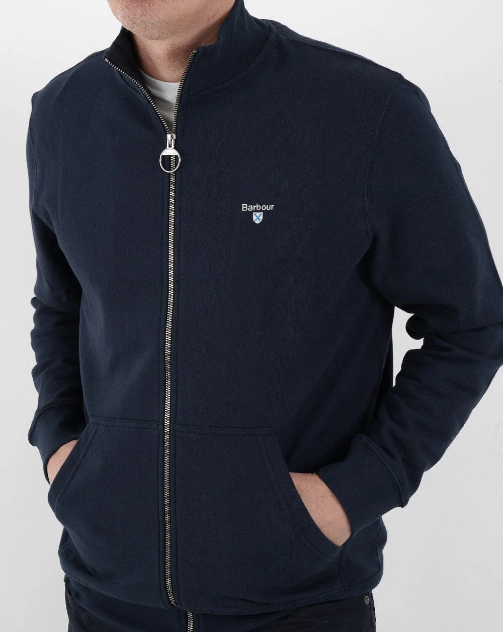 Barbour Cooklaw Zip Through Sweat Navy - Image 3