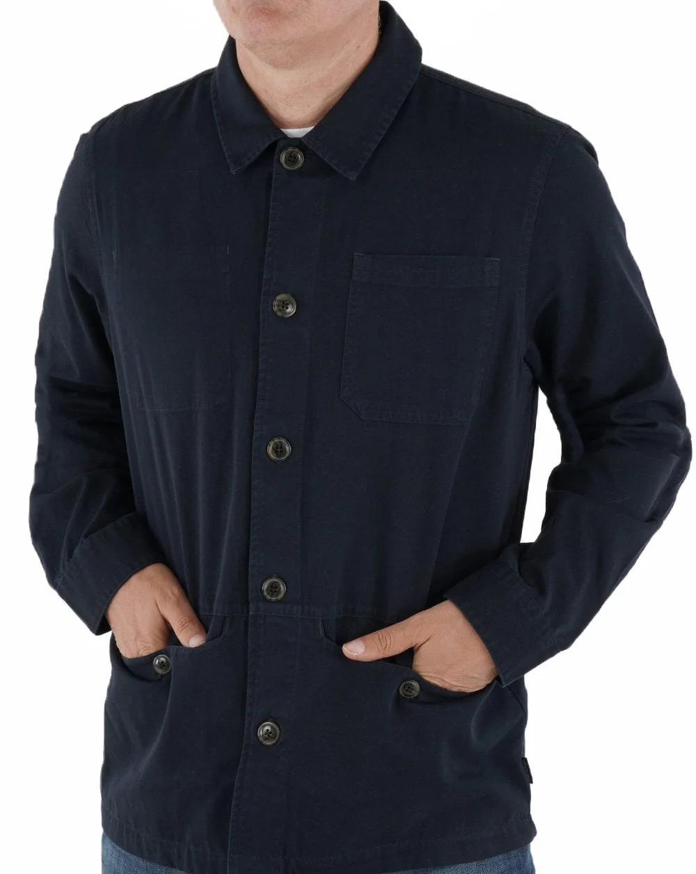 Barbour Dene Overshirt Navy - Image 4