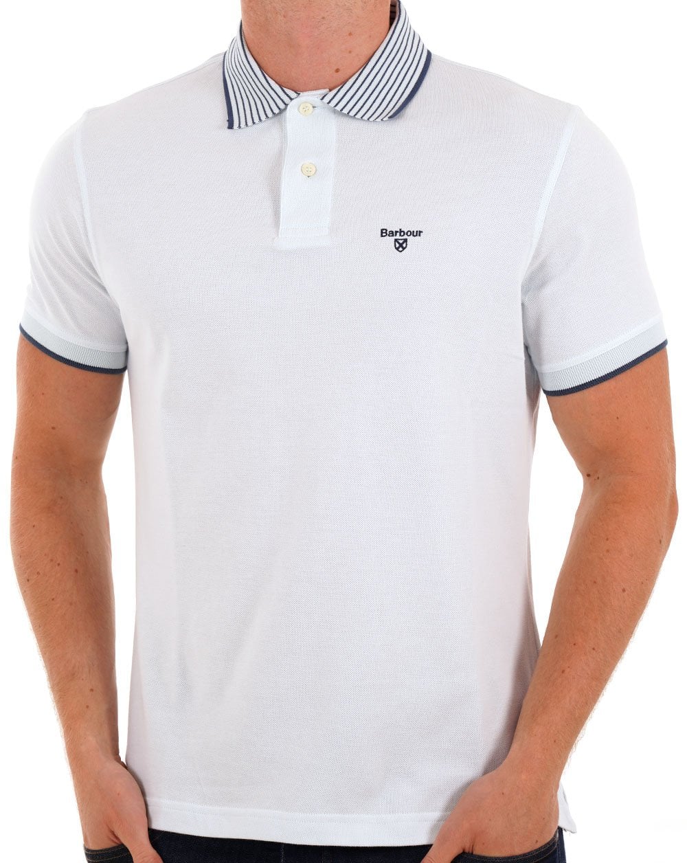 Barbour Denwick Polo Shirt Bleached Blue