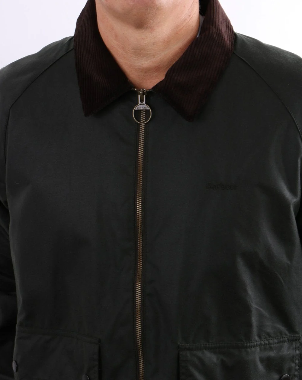 Barbour Dom Wax Jacket Sage Green - Image 3