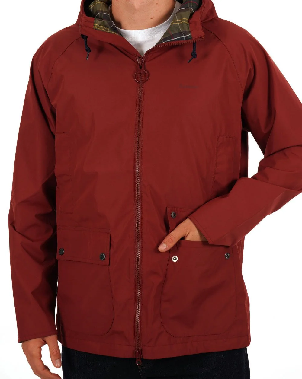 Barbour Domus Hooded Jacket Russet Brown - Image 4