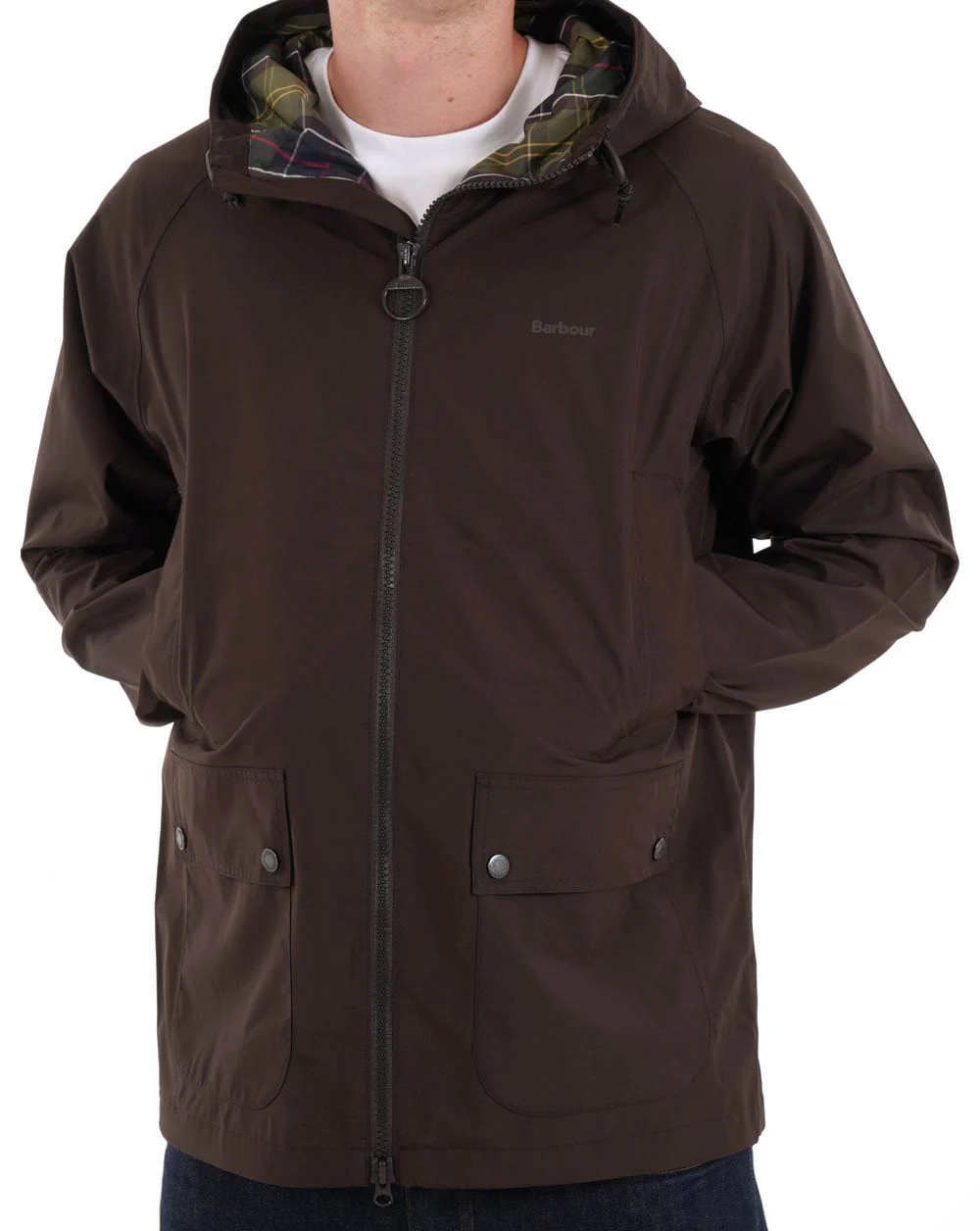 Barbour Domus Waterproof Jacket Black Oak - Image 2