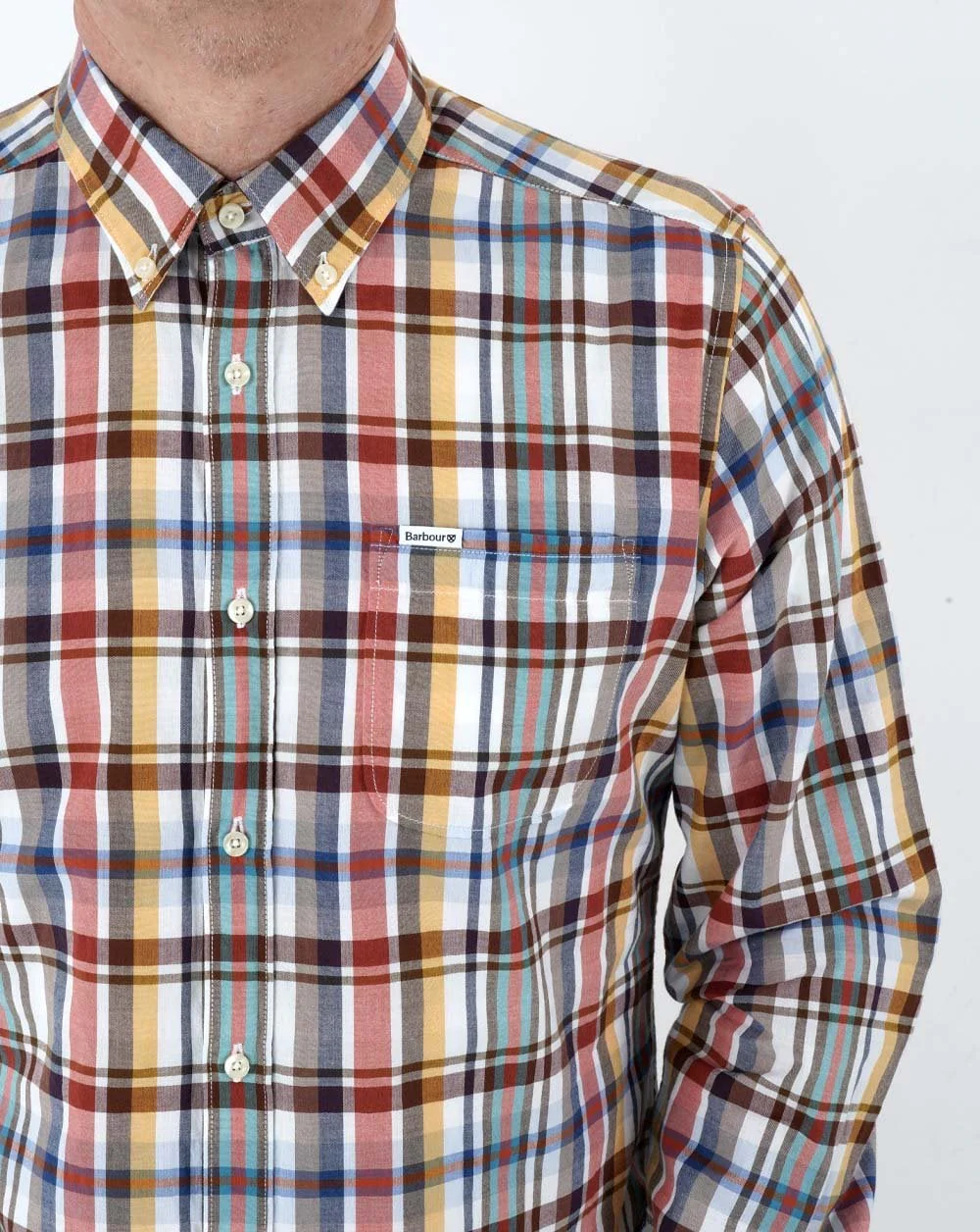 Barbour Elmwood Tailored Shirt White Check - Image 2