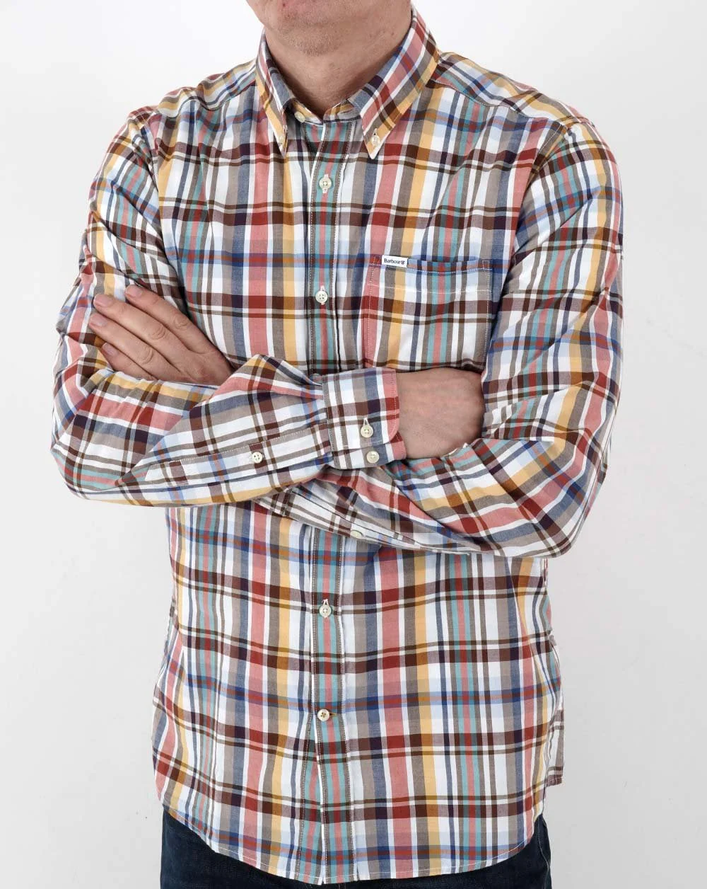Barbour Elmwood Tailored Shirt White Check - Image 3