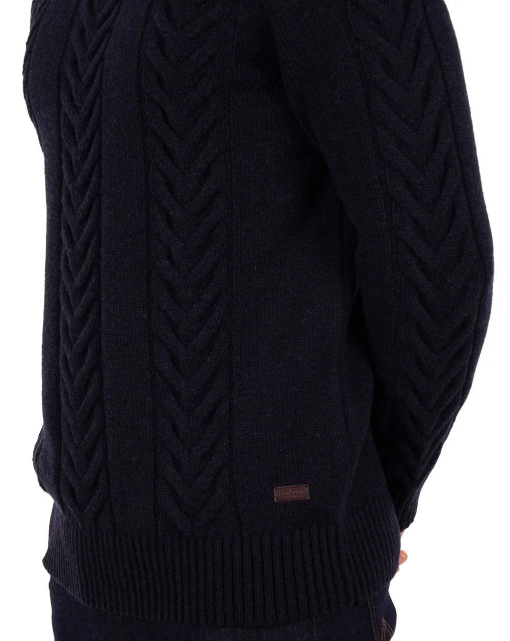 Barbour Essential Cable Knit Jumper Navy Marl - Image 2