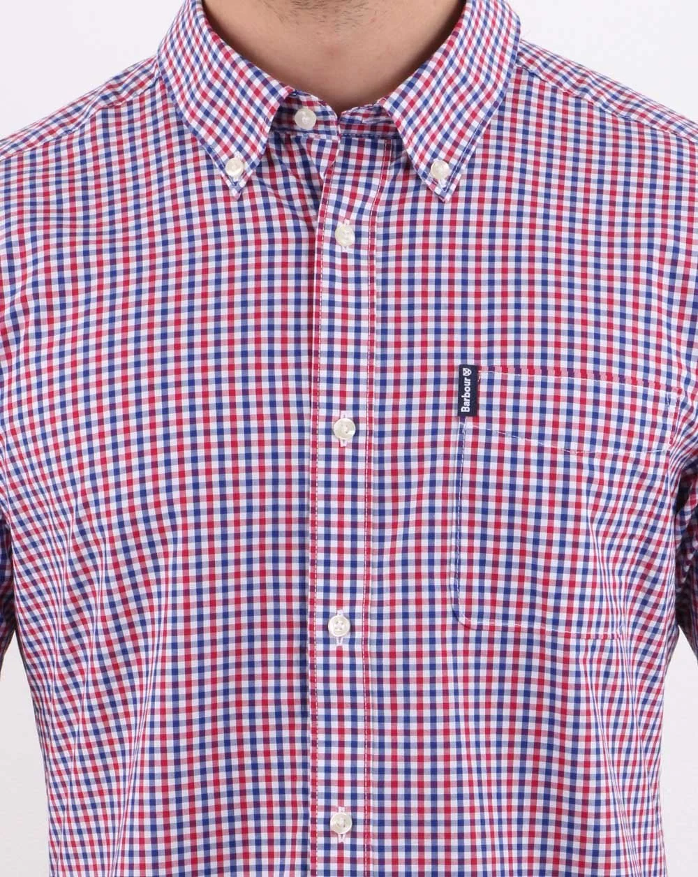 Barbour Gingham Shirt Red - Image 4