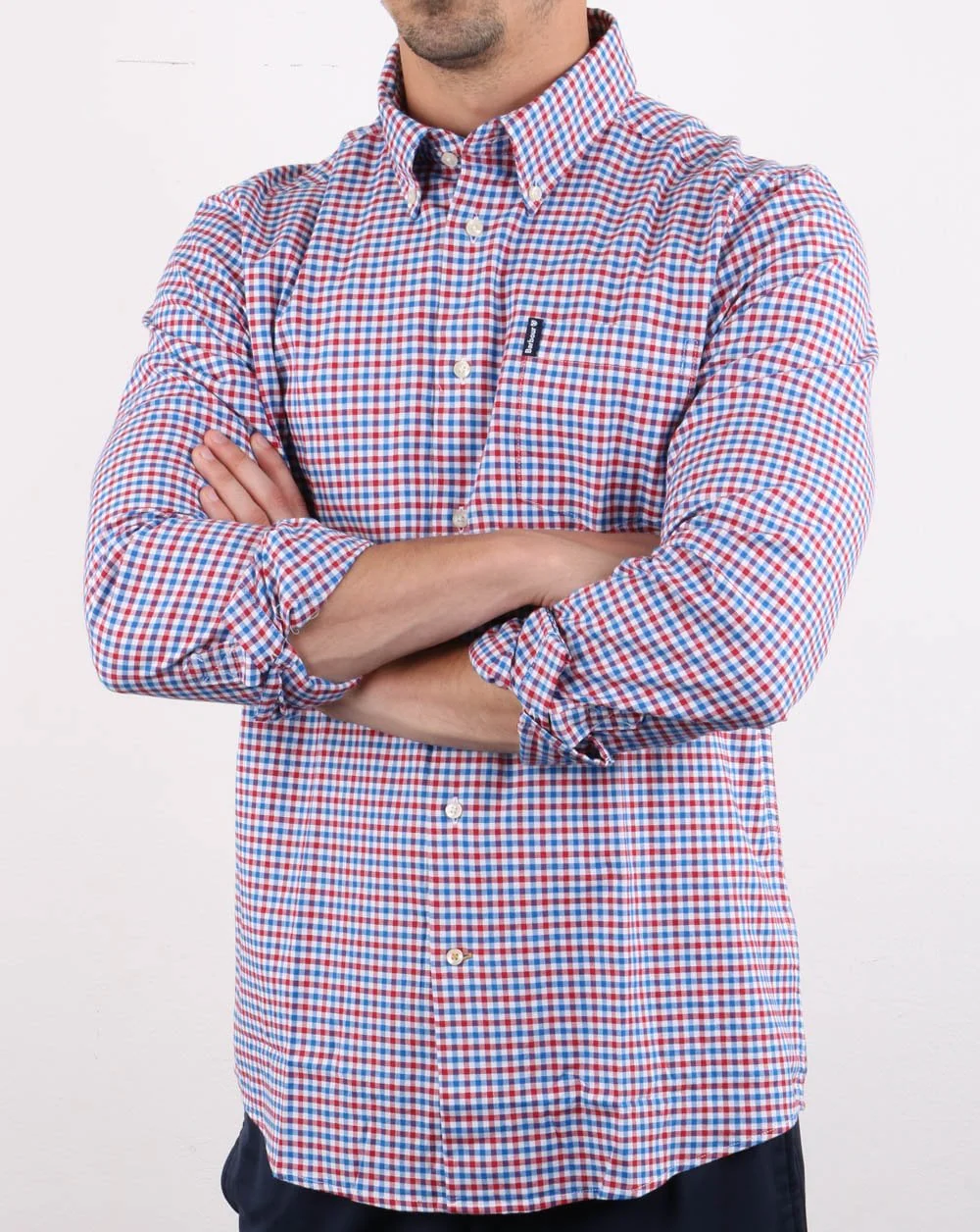 Barbour Gingham Shirt Red - Image 3