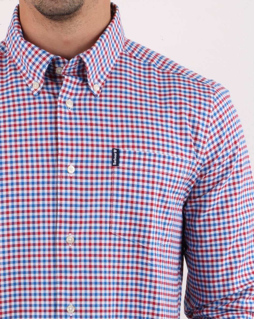 Barbour Gingham Shirt Red - Image 4