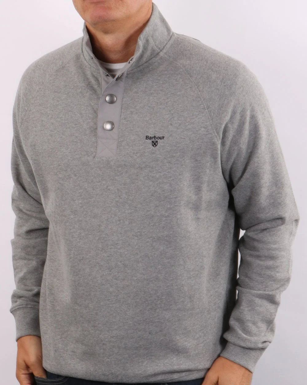 Barbour Half Zip Sweatshirt Grey Marl - Image 2