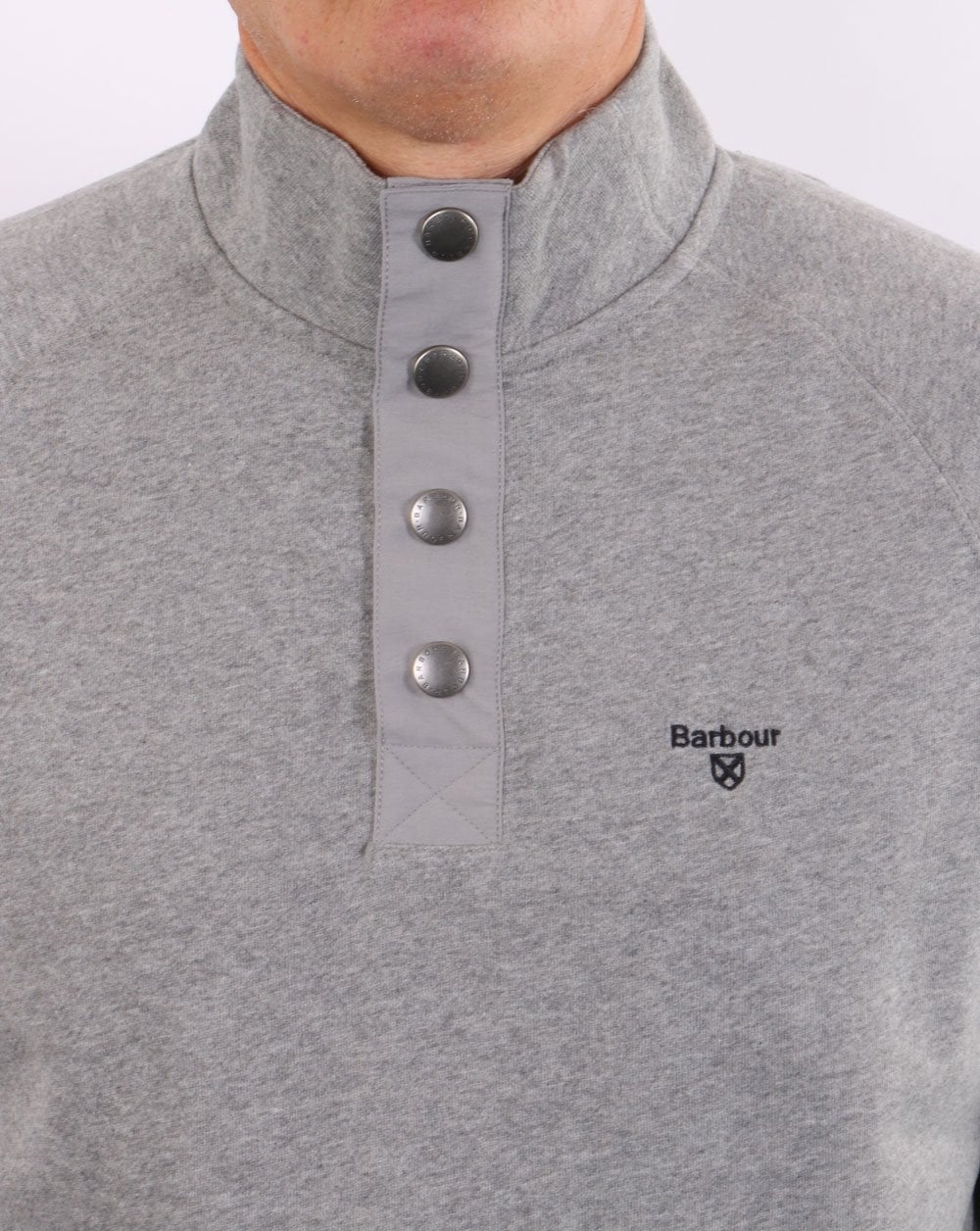 Barbour Half Zip Sweatshirt Grey Marl - Image 3