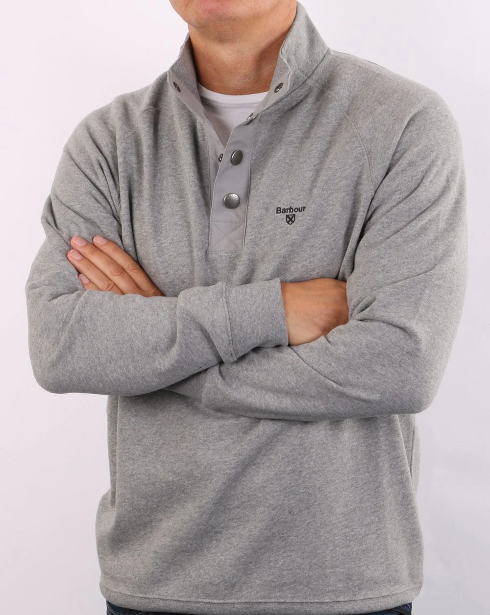Barbour Half Zip Sweatshirt Grey Marl - Image 5