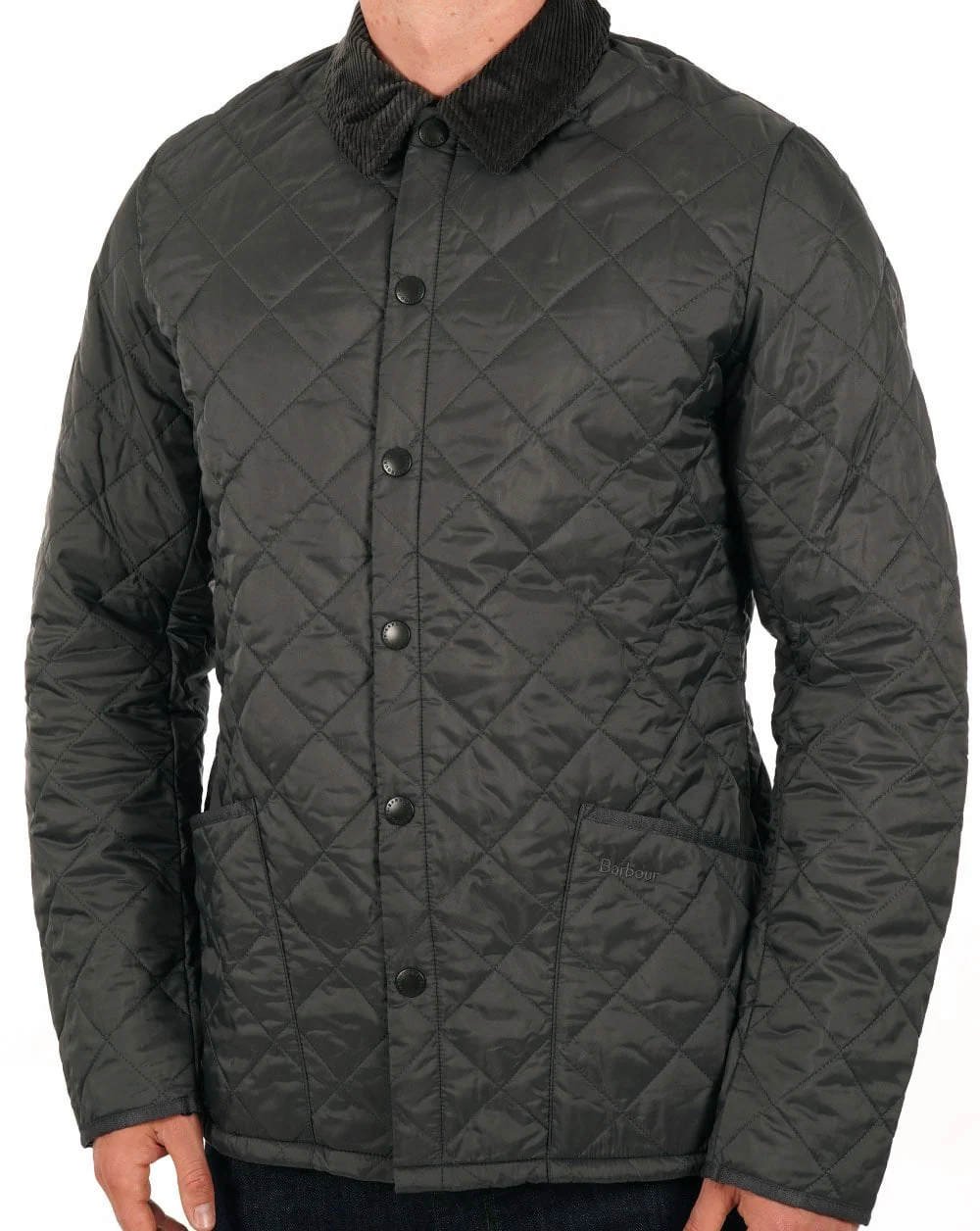 Barbour Heritage Classic Quilted Jacket Charcoal - Image 3