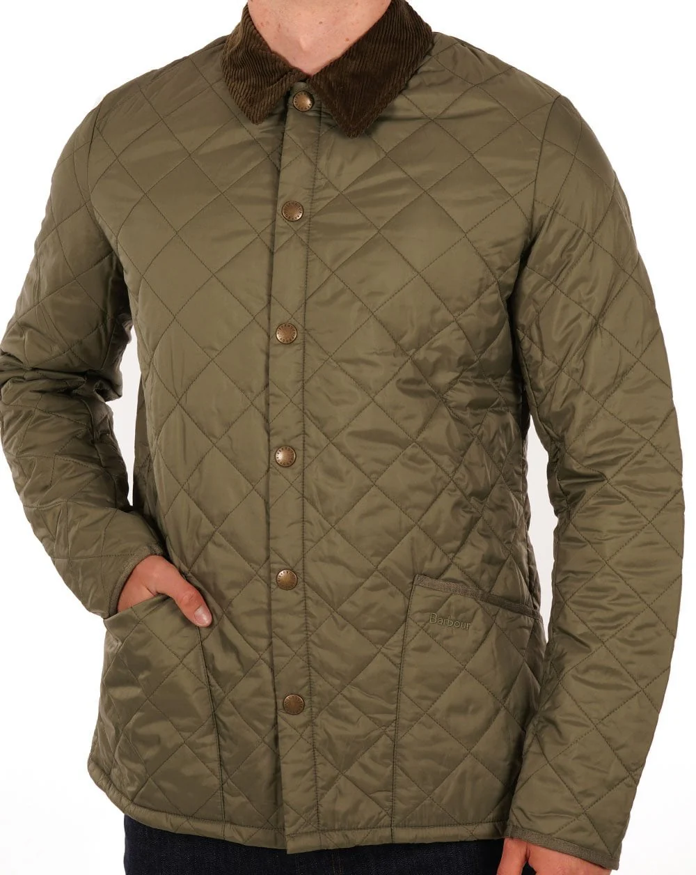 Barbour Heritage Classic Quilted Jacket Light Moss - Image 2