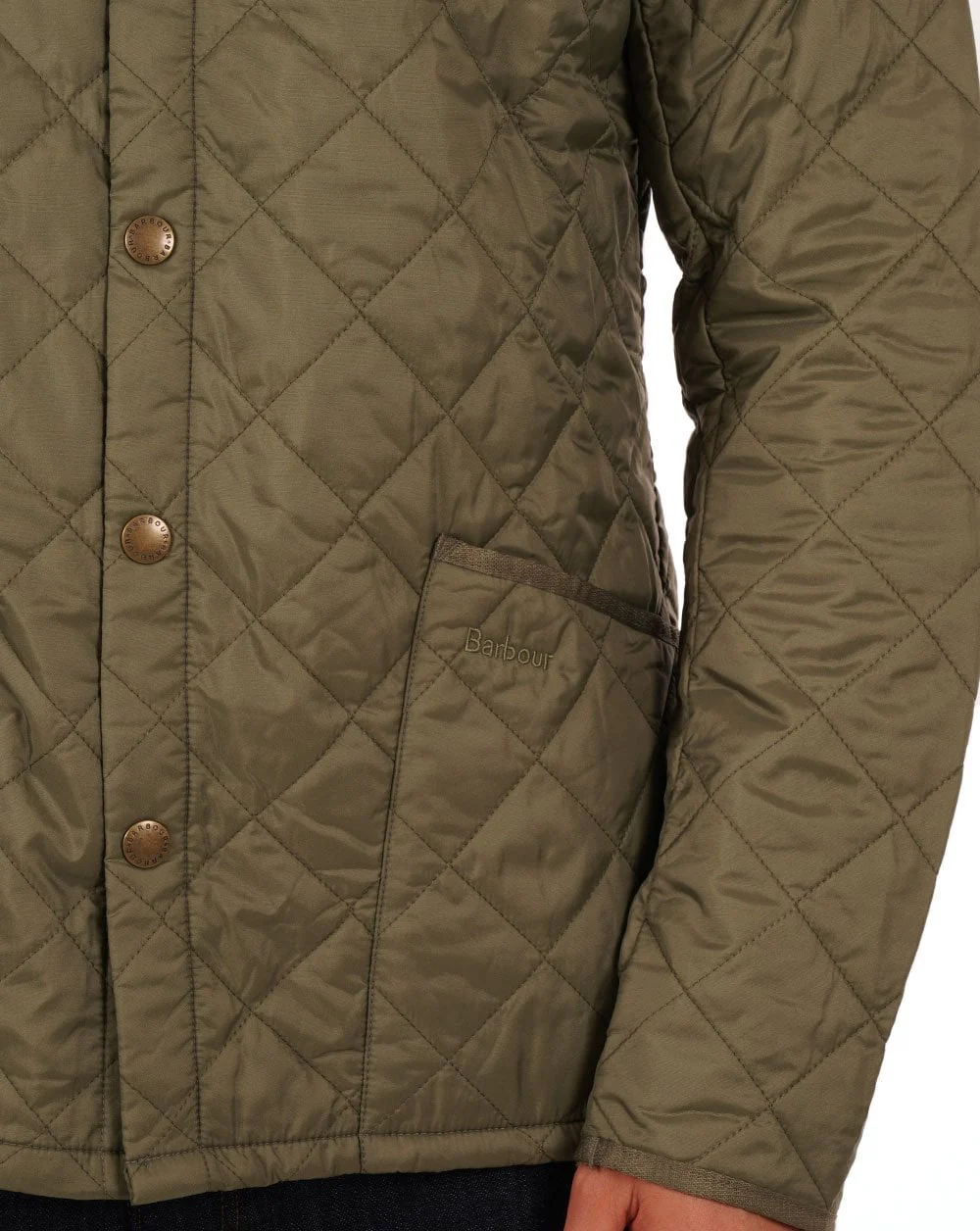 Barbour Heritage Classic Quilted Jacket Light Moss - Image 3