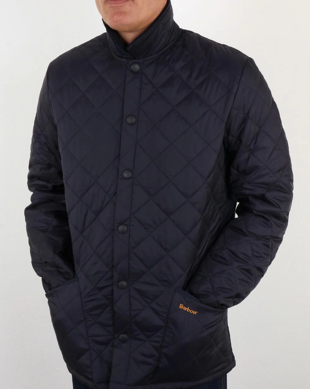 Barbour Heritage classic Quilted Jacket Navy - Image 4