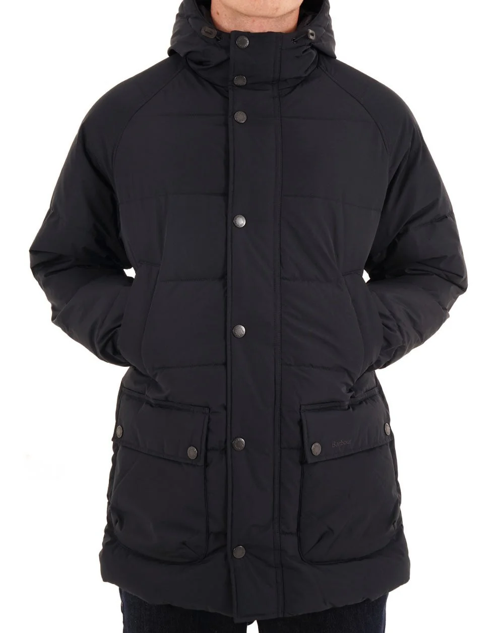 Barbour Hooded Bedale Puffer Jacket Dark Navy - Image 3