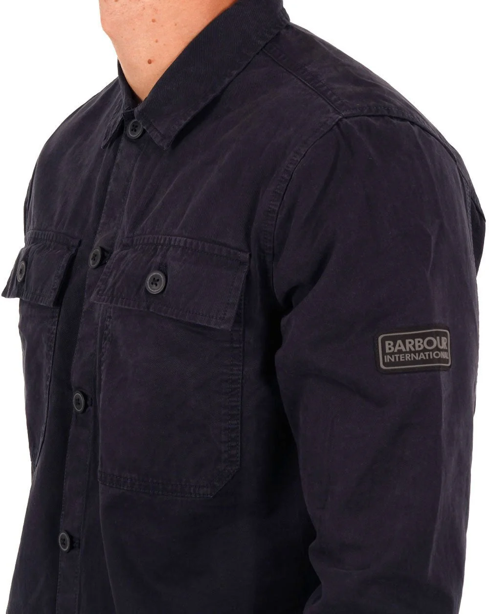 Barbour International Adey Overshirt Navy Blue - Image 2