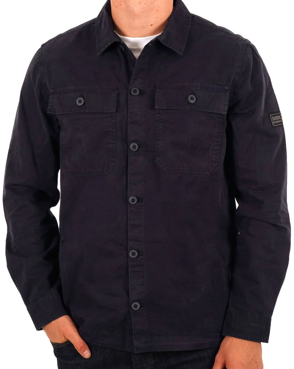 Barbour International Adey Overshirt Navy Blue - Image 3
