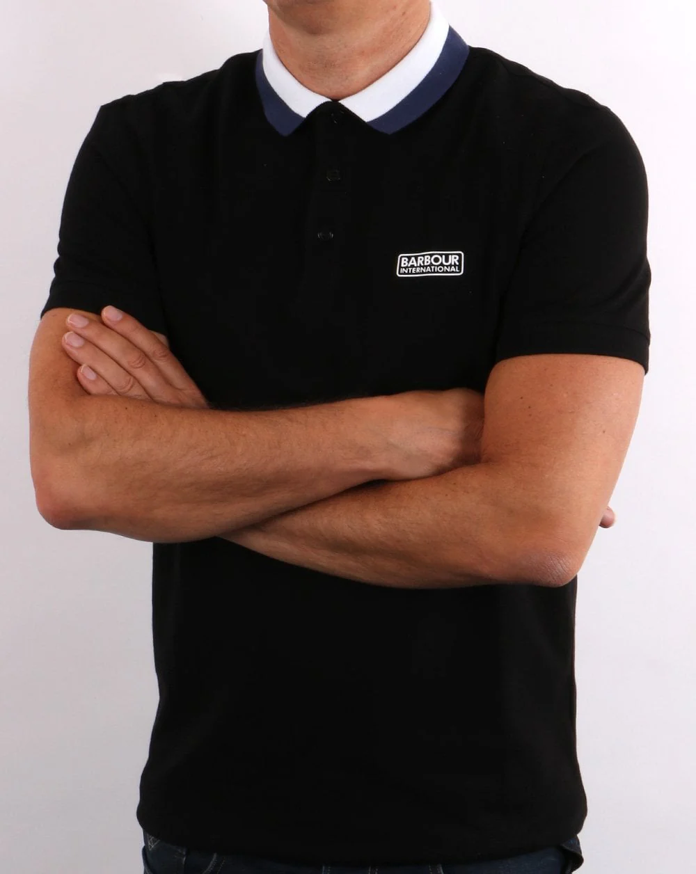 Barbour International Ampere Polo Black/Blue - Image 3