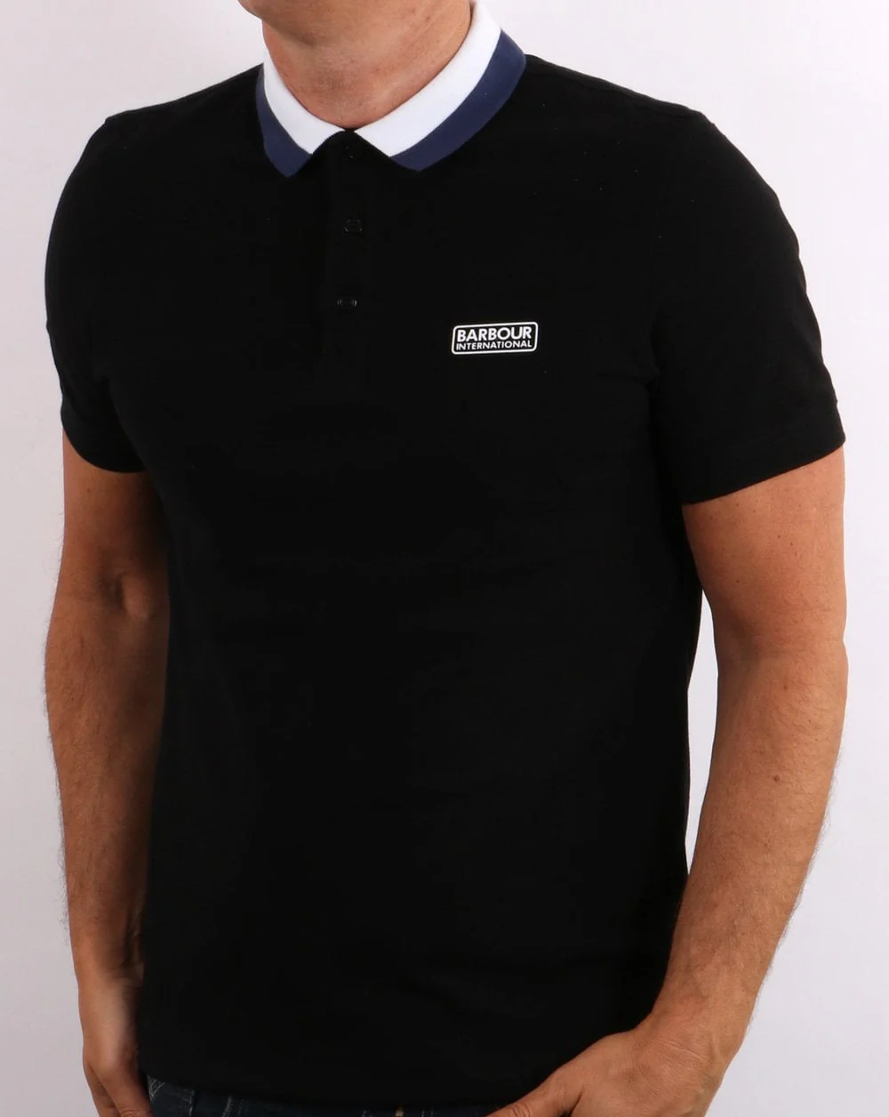 Barbour International Ampere Polo Black/Blue - Image 4