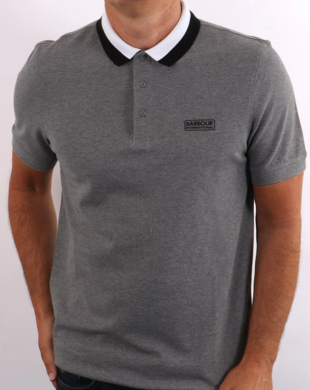 Barbour International Ampere Polo Grey Marl