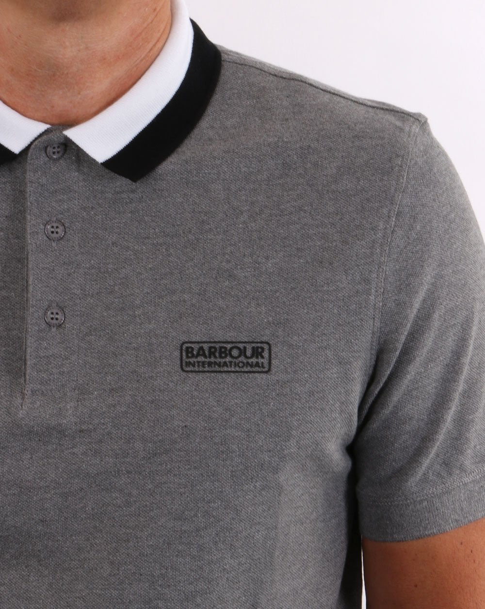 Barbour International Ampere Polo Grey Marl - Image 3