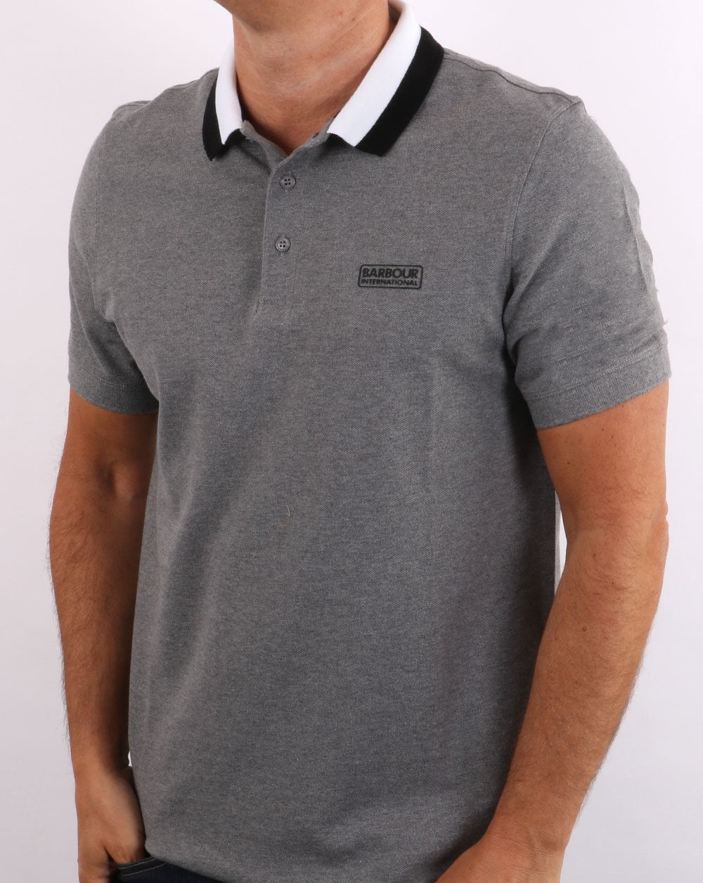 Barbour International Ampere Polo Grey Marl - Image 4