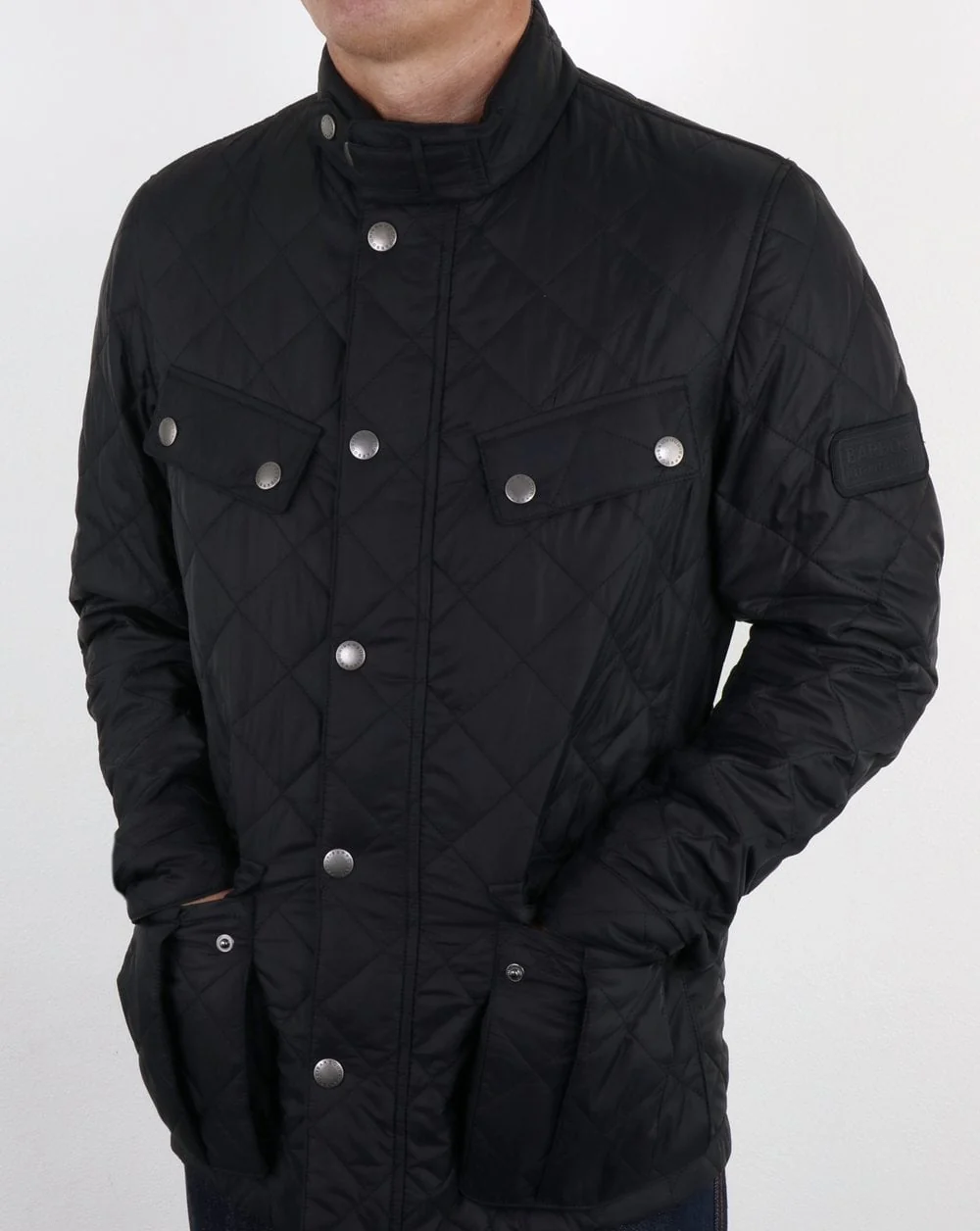 Barbour International Ariel Quilted Jacket Black - Image 4
