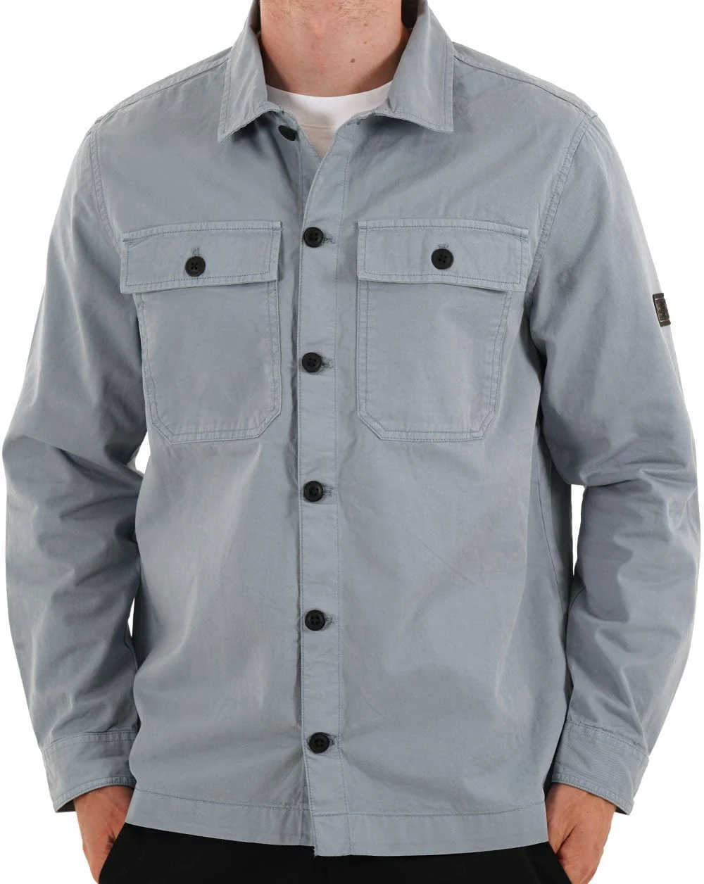 Barbour International Arlo Overshirt Cool Blue - Image 3