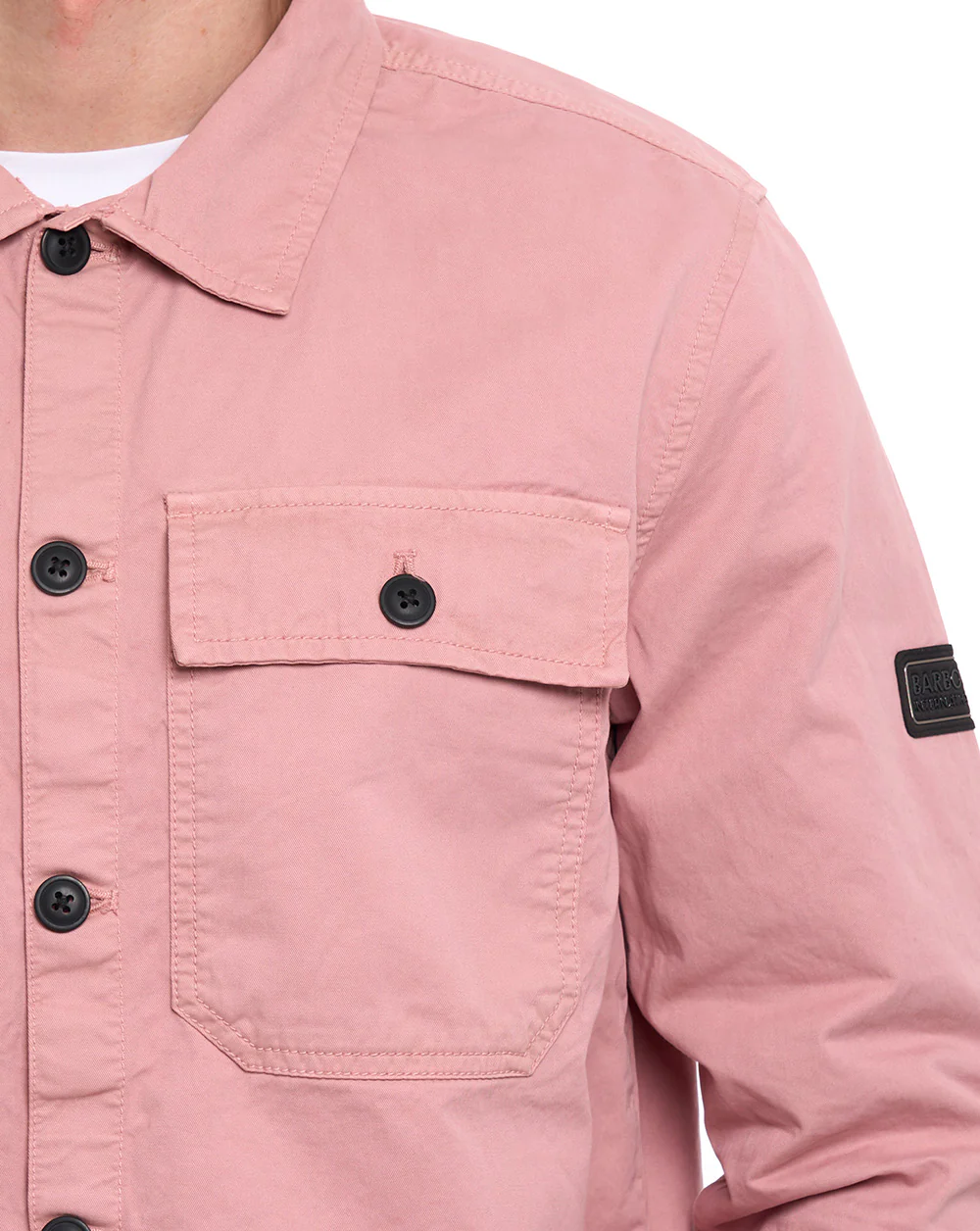 Barbour International Arlo Overshirt Dusky Pink - Image 4