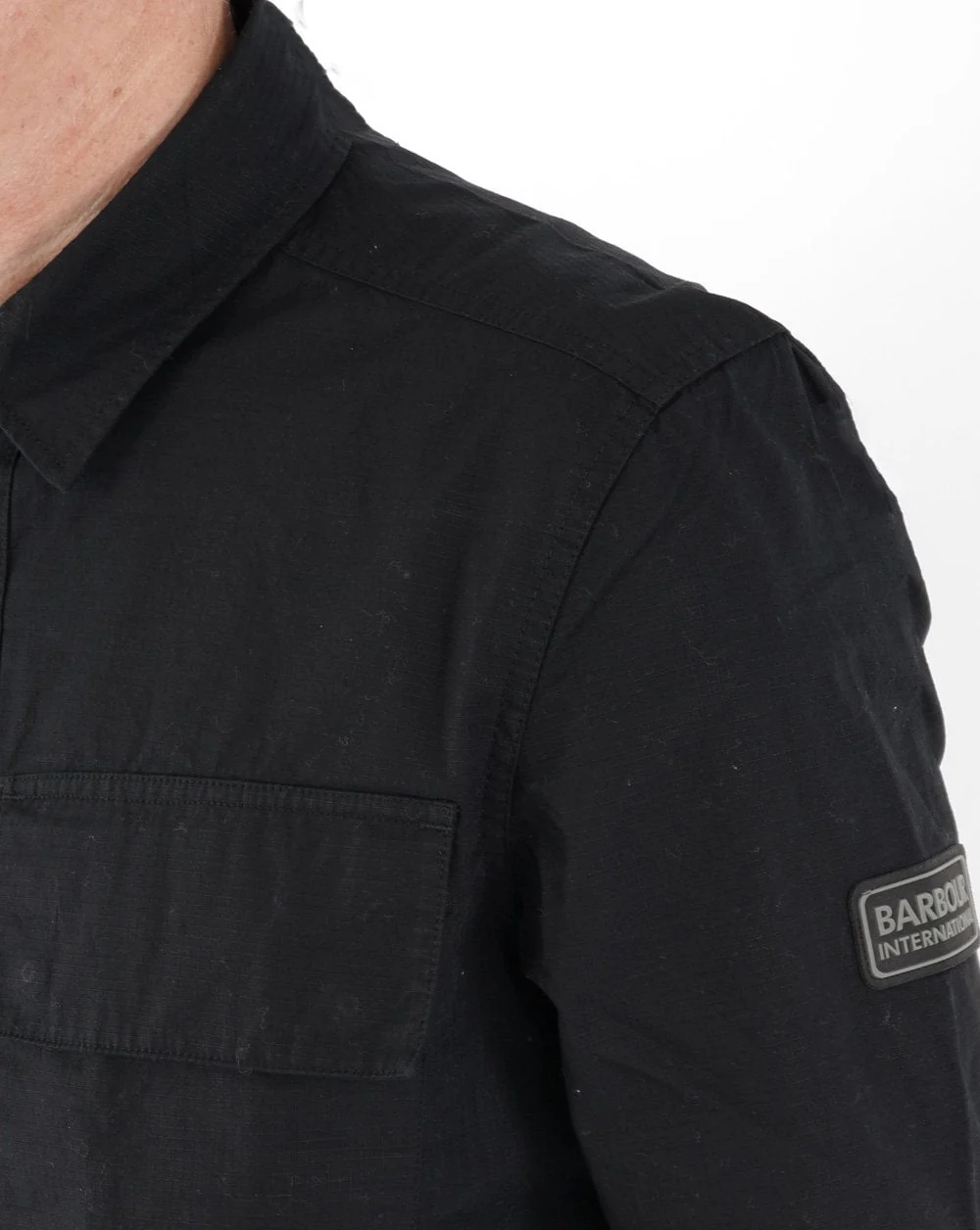 Barbour International Battery Overshirt Black - Image 3