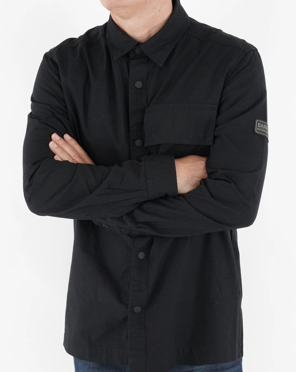 Barbour International Battery Overshirt Black - Image 4