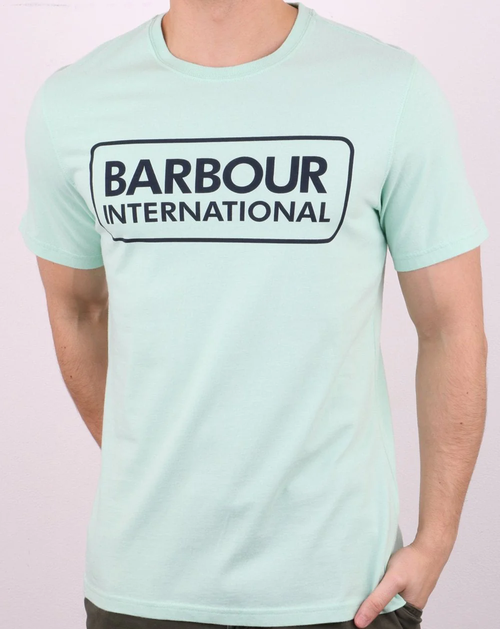 Barbour International Block Logo T-shirt Mint Green - Image 2