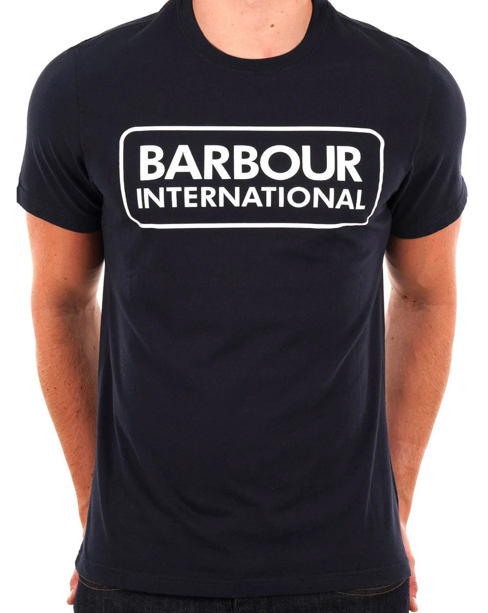 Barbour International Block Logo T-shirt Navy/white - Image 2